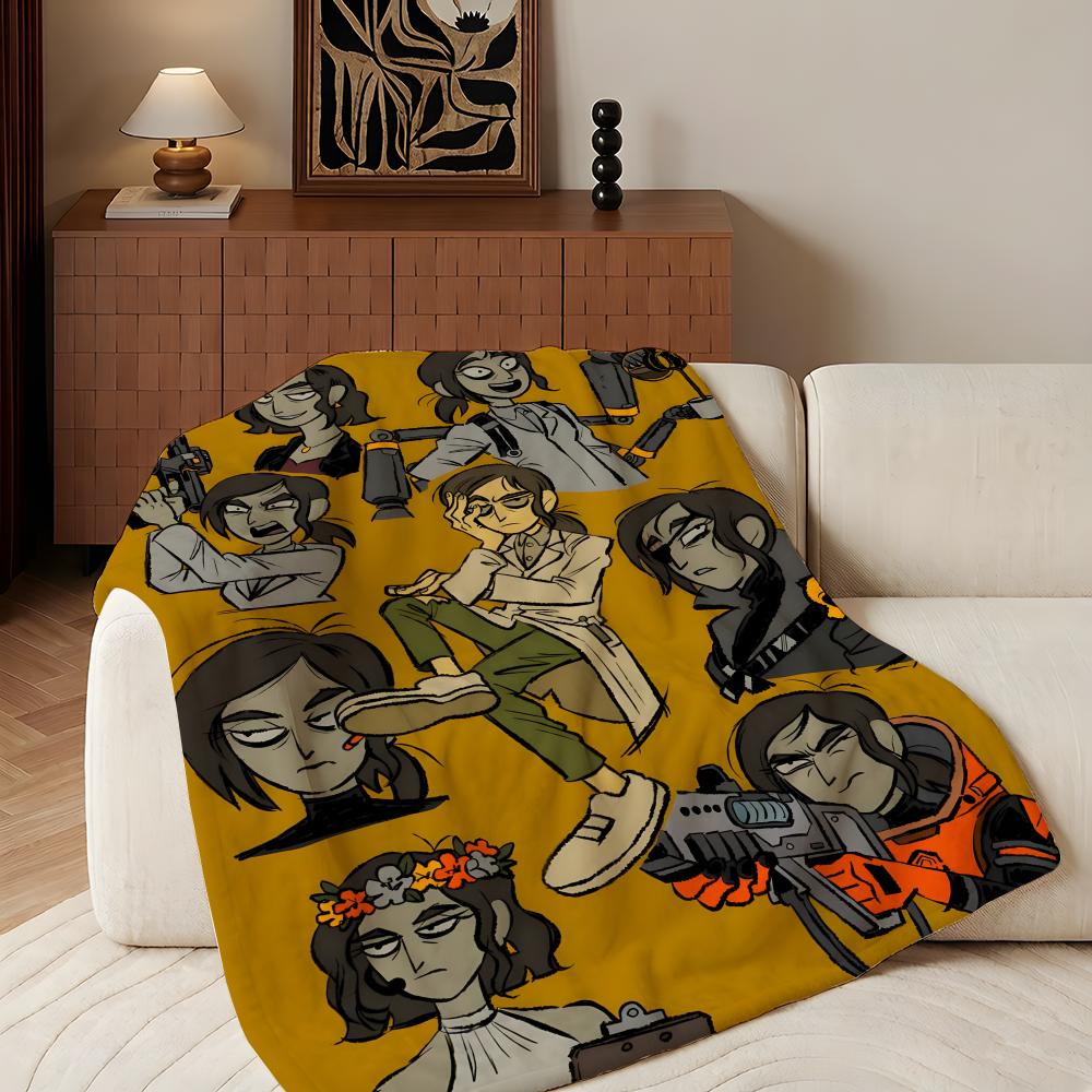Animation I-Inside J-Job Throw Flannel Throw Blanket, Lightweight Cozy, Durable Washable Cute Cool