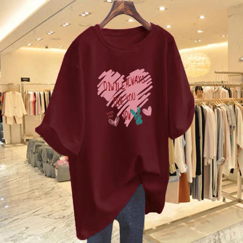 White Cotton Short-sleeved T-shirt Women's Ns Tide 2025 New Large-size Women's Clothing Summer Loose Belly Cover Half-sleeved Top