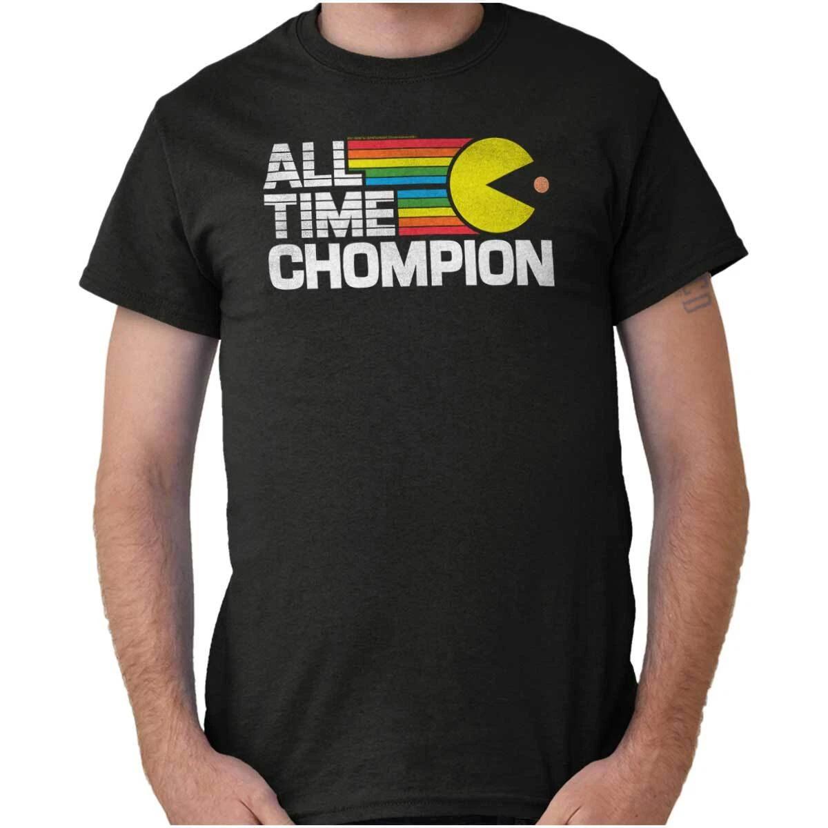 PACMAN Arcade Video Game All Time Champion Womens or Mens Crewneck T Shirt Tee L