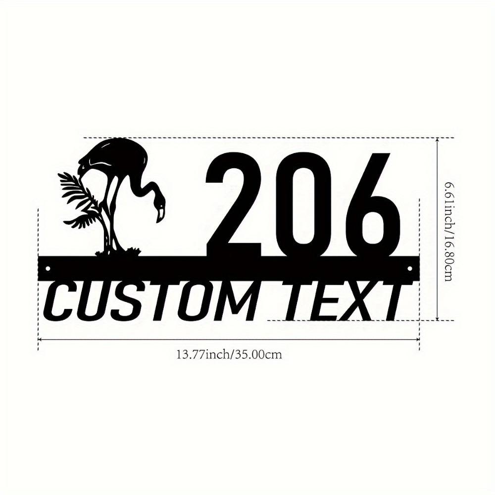 

Metal Wall Art Flamingo Address Sign House Number Home Decor Gift TYDZ003862