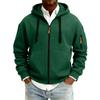 Men's Solid Color Zipper Hooded Cardigan Jacket Men's Sports Large Size Casual Sweatshirt Jacket