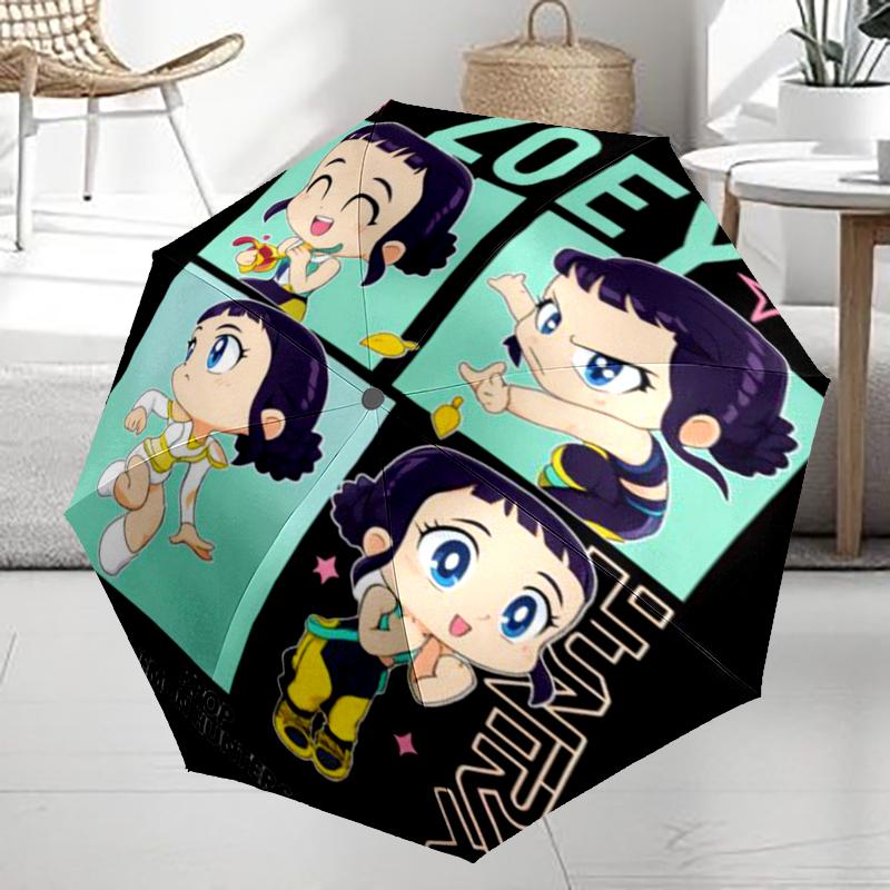 Parapluie Automatique Thème Chasseurs de Démons KPop, Léger et Portable, 8 Baleines, Parfait pour les Voyages en Plein Air, Anniversaires, Noël, Cadeaux.