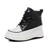 Fashion 7.5CM Women Shoes Natural Cow Genuine Leather Spring Chunky Sneakers Platform Wedge Ankle Boots Hidden Heel Autumn Winter Shoes