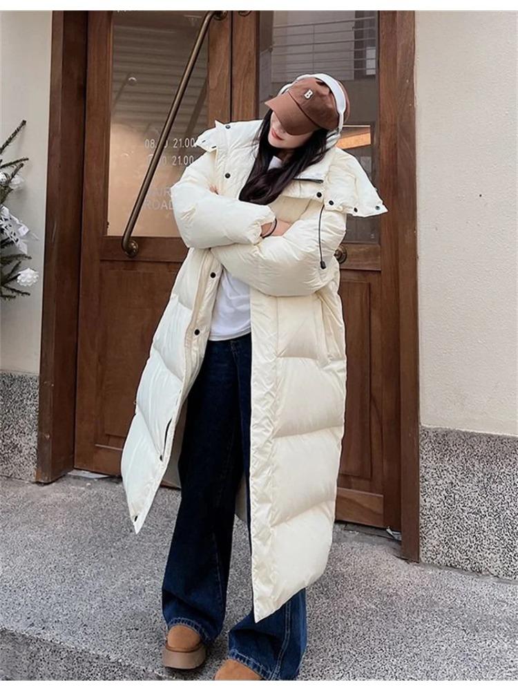 Warm Winter Pink Hooded Long Women Parkas Chaqueta Thick Cotton Padded Windproof Parcas Overcoat Casual Loose Snow Wear Jaquetas