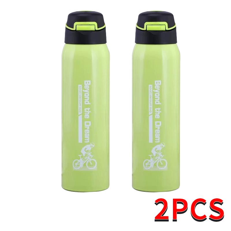 500ml Vacuum Insulated Bike Water Bottle - Stainless Steel Cycling Bottle with Straw, Double Wall Thermal Cup for Sports/Running