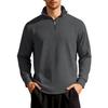 Loose Fit Half Zipper Sweatshirt Men's Autumn Winter American Business Casual Flannel Square Grid Collar Sweater