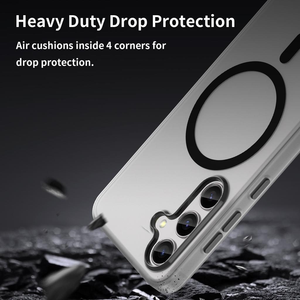 For Samsung Galaxy S25/S24 Magnetic Case TPU+PC Anti-Fingerprint Phone Cover