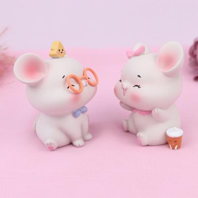Creative Cute Little Mouse Baking Cake Decoration Decoration Car Decoration Lovely Office Desktop Cake Decoration