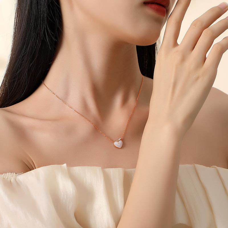 Tancise 925 Sterling Silver Classic Women Necklace Pendant Zircon Fashion Gift