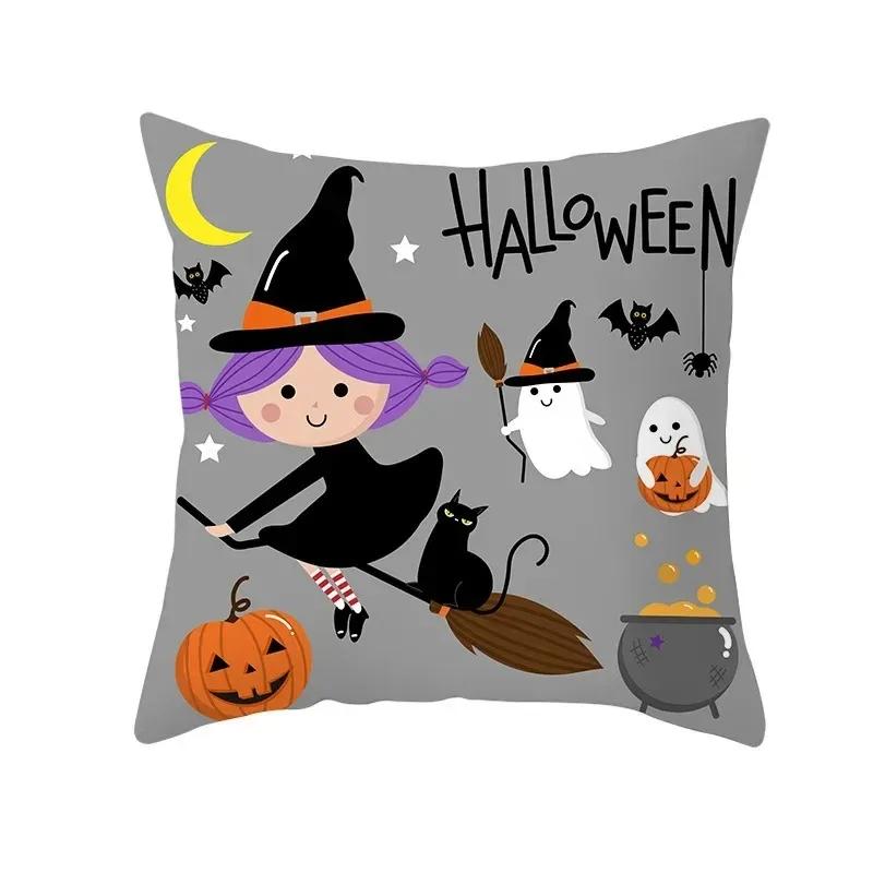 Halloween decorative cushion funny cat pillow sleeve is suitable for home living room sofa waist cushion bedroom decoration