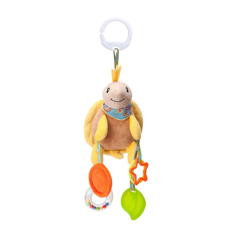 Soft Stuffed Animal Baby Rattles Hand Grip Shaker Toy with Crinkle Squeaky Sensory Features Travel Accessory for Toddlers