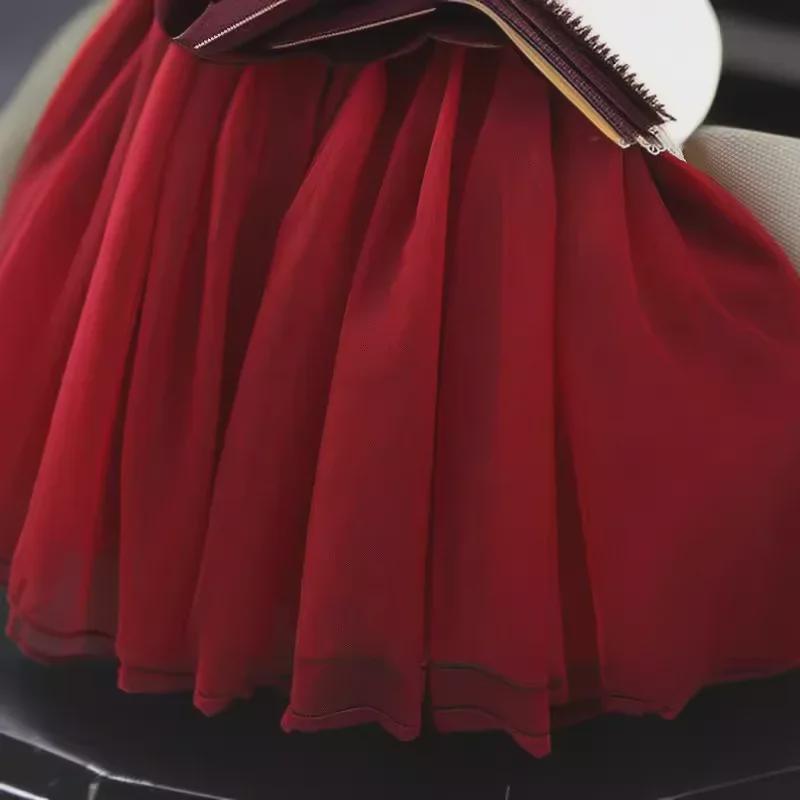 Frühlingsprinzessin Besticktes Langarmkleid für Mädchen