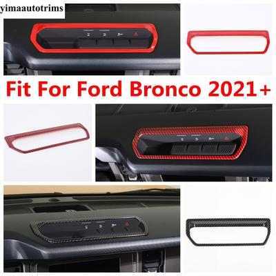 Dashboard Differential Control Panel Frame Cover Trim For Ford Bronco  - 2025 Red / Carbon Fiber Accessories Interior Kit