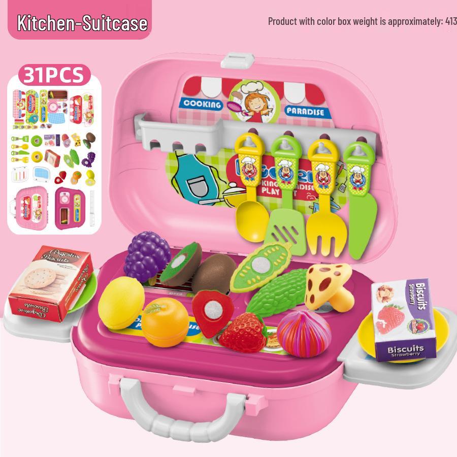 

Игровой домик-чемодан 2-в-1: Многостильный набор для кухни и медицинского ухода Детский рюкзак для хранения