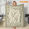 Sage Plant Bohemian Flannel Blanket for Autumn/Winter, Creative Digital Print Blanket, Soft and Skin-Friendly Fabric, Soft and Comfortable Sofa Blanke