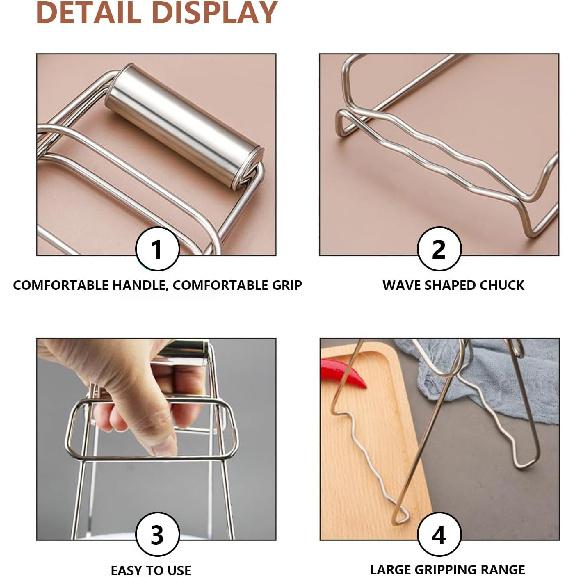 1 Pcs Collapsible Stainless Steel Bowl Gripper Kitchen Tool for Air Fryer Hot Plate Bowl Clip