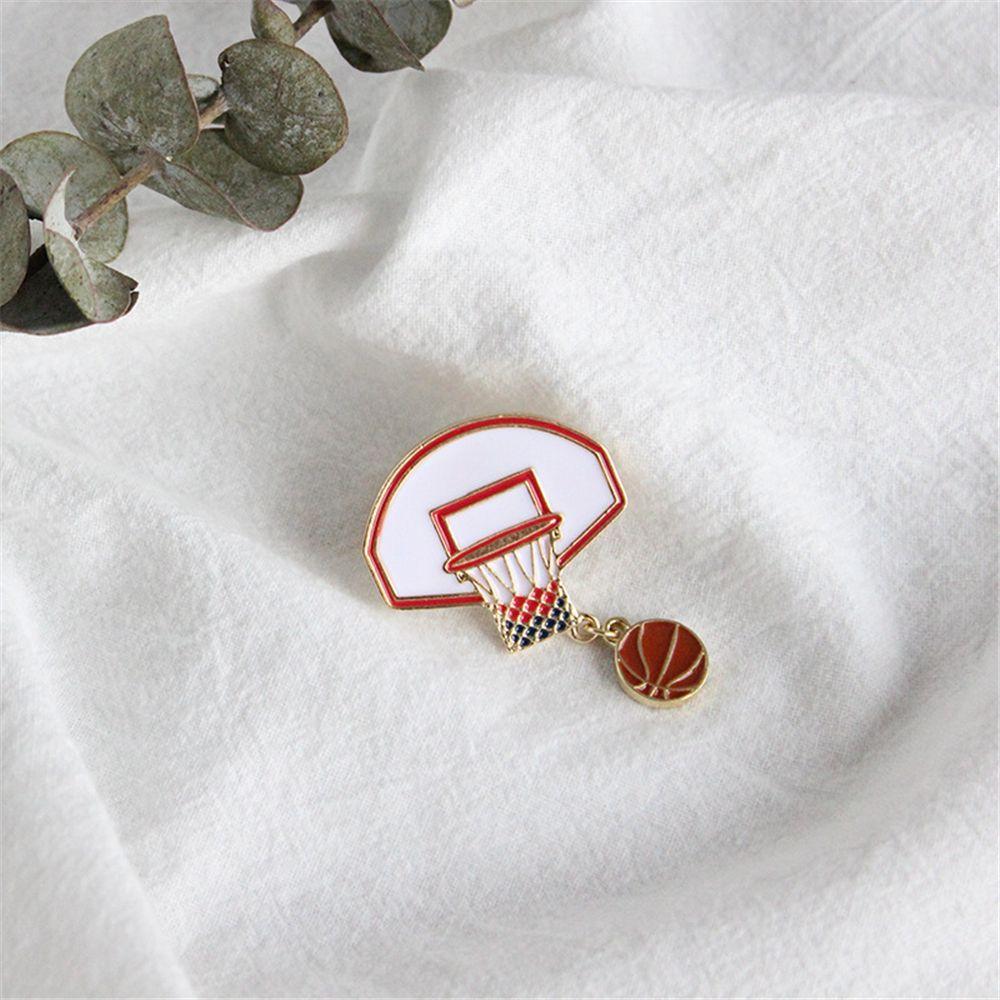 

Cute Gift Exquisite Basketball Frame Ball Box Pin Fashion Jewelry Badge Brooch