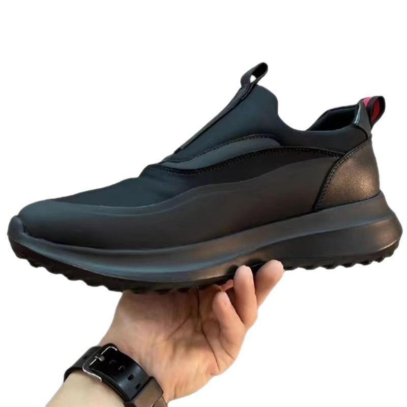 Men's shoes four seasons high-end breathable casual shoes platform-soled trendy shoes low-top men's round head super soft sports shoes