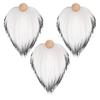 3pcs Faux Fur Beard with Wooden Beads Set DIY Handmade Crafts Supplies for Christmas Gnome Dwarf Costume Party Supplies 55KF
