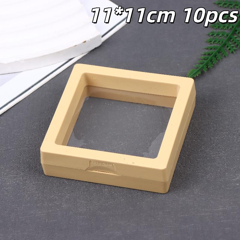 10Pcs Transparent Floating Display Box Plastic Film Jewelry Packaging Box Jewelry Necklace Ring And Collectible Storage Box