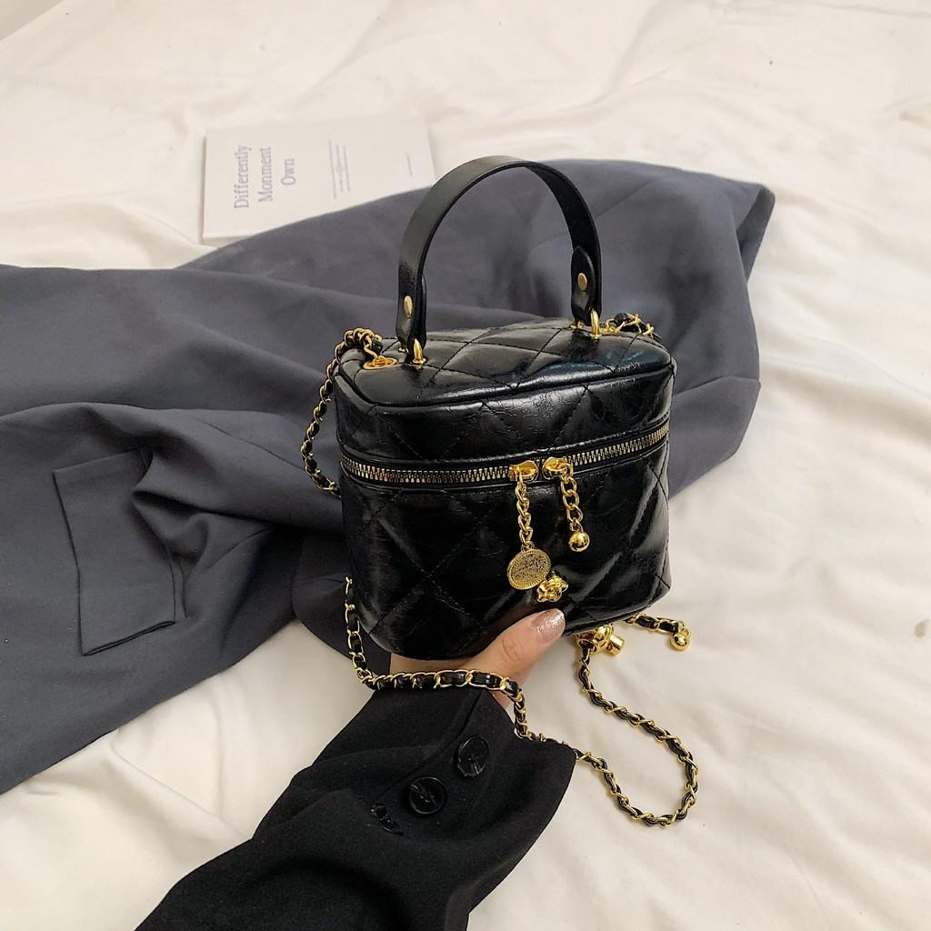 Ielgy Fashion Simple Portable Small Square Bag Diamond Embroidery Thread One-Shoulder Messenger Bag