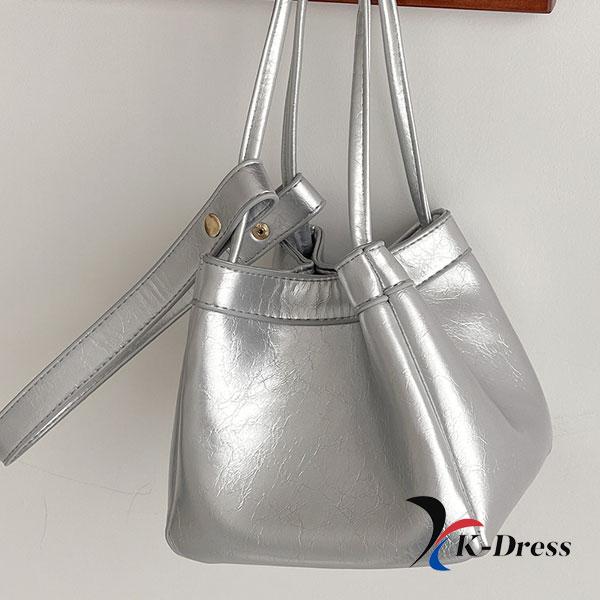 Dvojfarebná štvorcová mini taška obdĺžniková tote crossbody kožená telefónna strieborná taška cez rameno