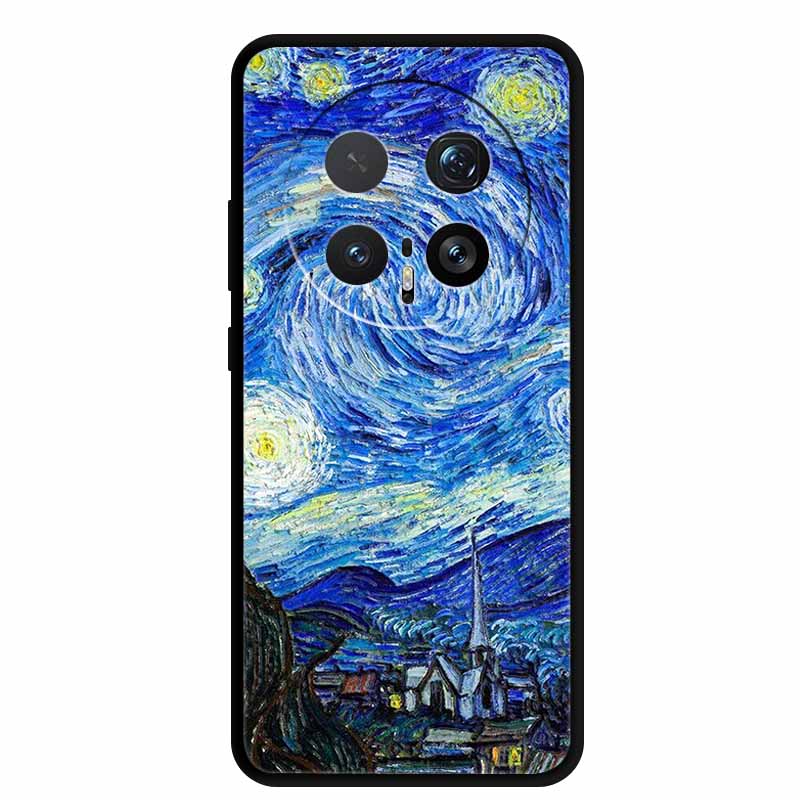 6.71" For Honor Magic8 Pro 5G Case 3D Emboss Relief Flower Black Silicone Soft Back Cover Case For Honor Magic 8 Pro Case Shells
