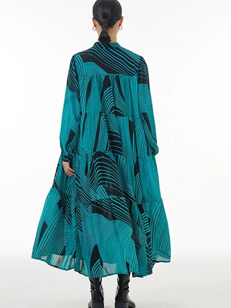 XITAO Full Sleeve Striped Fashion Casual Loose Women Dress DMJ3423