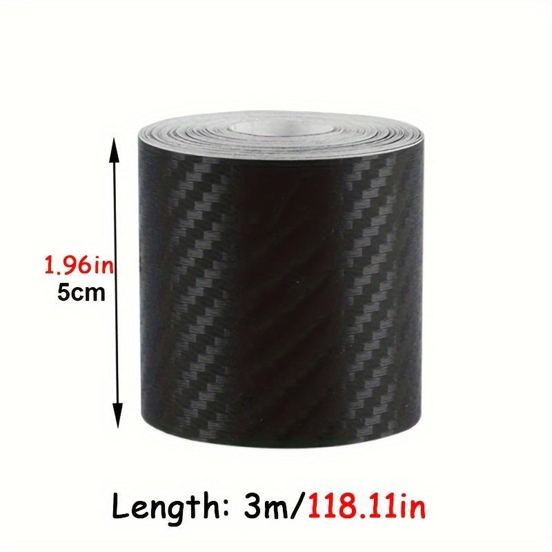 3D Nano Carbon Fiber Car Sticker Film, Universal Fit, Polyethylene Terephthalate, Anti-Scratch Tape for Auto Door Sill Side Mirror Bumper Protection