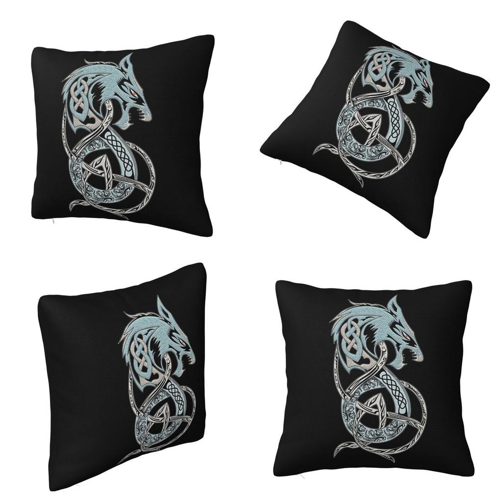 Viking Loki Son Fenrir Square Pillowcase Cushion Cover Pillow Case Throw Pillow Cover for Home Sofa Living Room