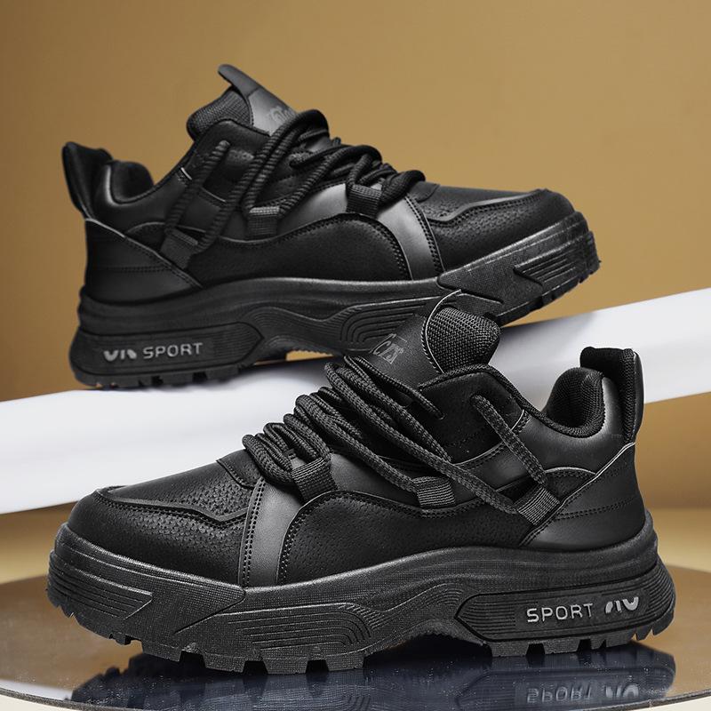 

Мужская модная обувь для инструментов на толстой подошве, нескользящая, износостойкая, удобная повседневная мужская обувь с мягкой внутренней частью 39 чёрный