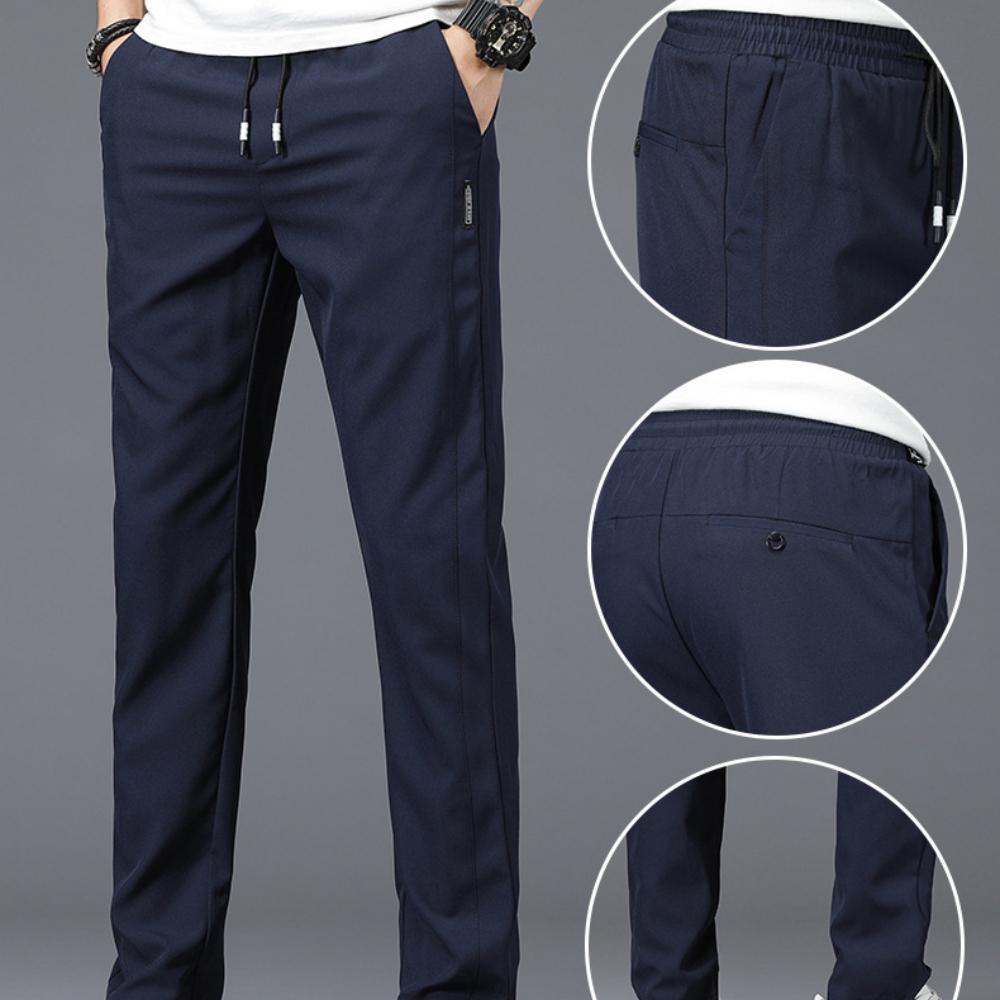 Men's Casual Trousers Men's Spring and Summer New Slim Korean Version of The Trend of Men's Straight Loose Quick-drying Sports Trousers Male KTB