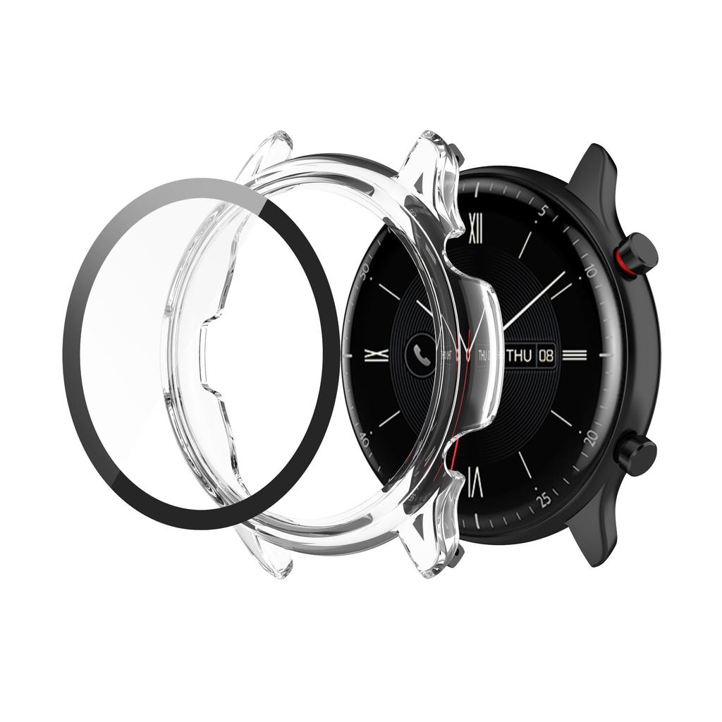 Vollschützende Hülle Abdeckung Schale Für Amazfit GTR 2 2e eSIM+ gehärtetes Glas Ersatz Zubehör Rahmen 360 Bildschirmschutz