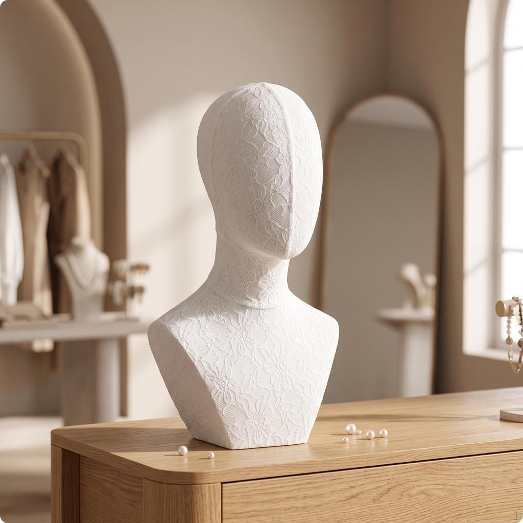Mannequin Bust with Base Professional Necklace Display Sturdy for Milliners