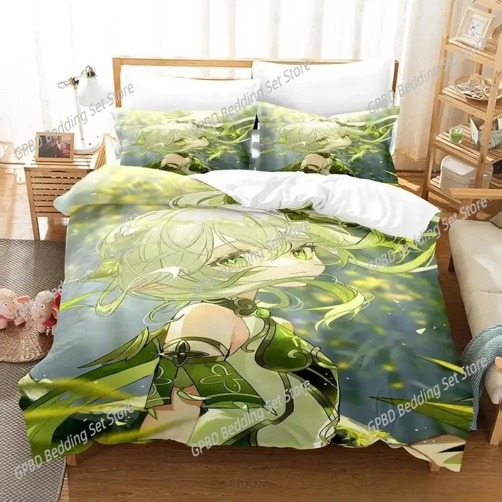 

Comforter Kawaii Girls Game Nahida Genshin Impact Bedding Set Bedroom Soft Modern S Comefortable Quilt Comforter (quilt)-EU Single(135*200cm)3pcs