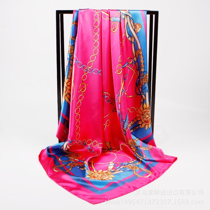 High-quality Luxurious Silk Scarves Headband Scarfs Neck Scarf For Women Chain Silk Scarf Women's Decorative Shawl