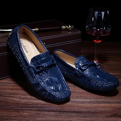Luxusmarke Italienisches Echtleder Herrenschuhe Mode Krokodilmuster Lässige Slipper Herren Flache Fahrmokassins Zapatos Hombre