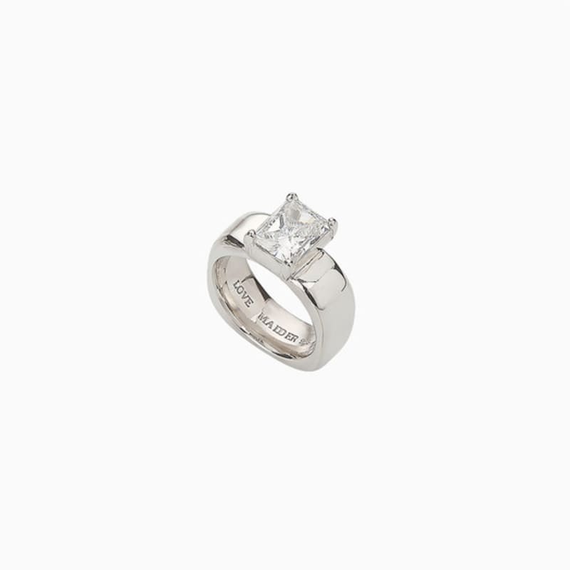 LOVEMADDER MOMO Ring (Sheer) Momo Square Bold Ring (Silver 925)