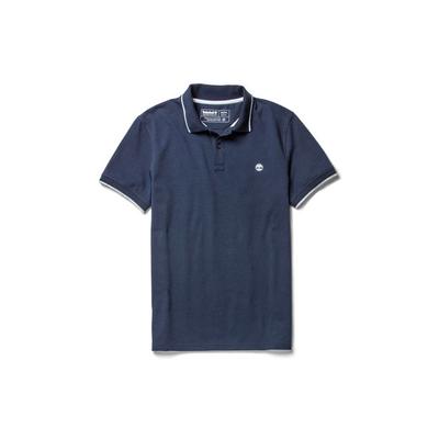 Slim Fit Short Sleeve Polo Shirt Men Tops Deep-Sapphire-Blue A1ZK3433