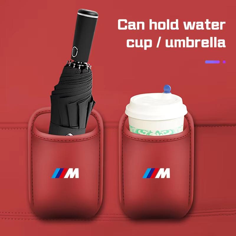 BBKI7 BMW M Car Cup Holder Umbrella Storage, Universal for 3/5 Series X1 X3 X5, Multifunctional Car Door Seat Organizer for BMW Auto A