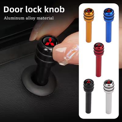 For Mirage Lancer 9 10 ASX L200 Colt Pajero Outlander Eclipse 2/4pcs Alloy Car Door Lock Knob Pins Caps Covers