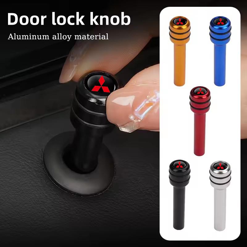 For Mitsubishi Mirage Lancer 9 10 ASX L200 Colt Pajero Outlander Eclipse 2/4pcs Alloy Car Door Lock Knob Pins Caps Covers