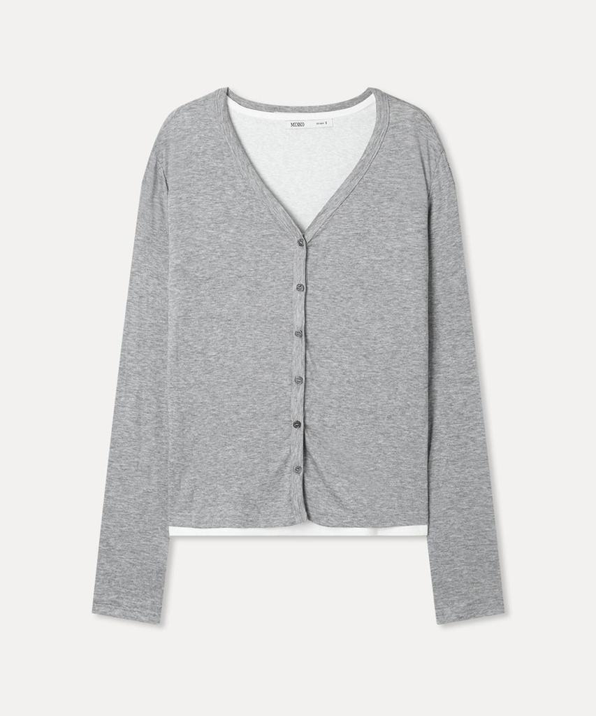 MIXXO V-Neck Cardigan-Style T-Shirt_Miwcmg92Aa