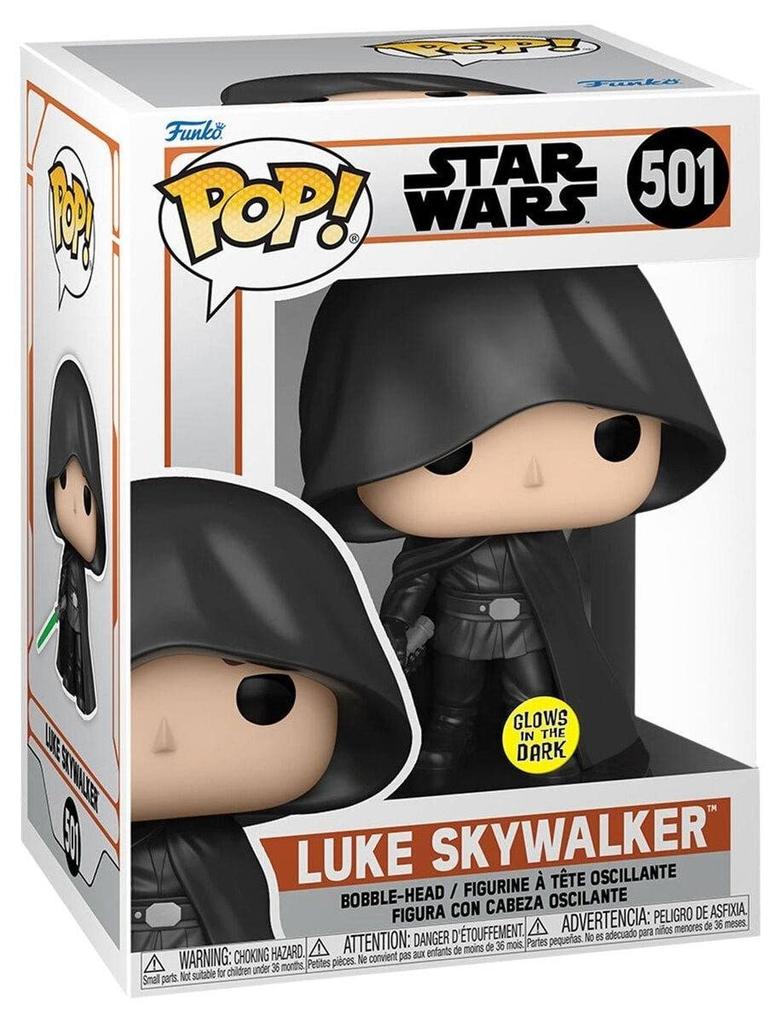 Funko Pop! Star Wars The Mandalorian – Luke Skywalker #501 (Glow-in-the-Dark) Bobble-Head Vinyl Figure