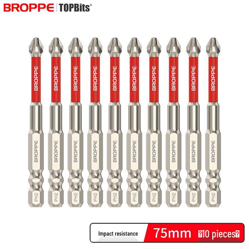 Impact-Resistant Magnetic Phillips Screwdriver Bit Set - High Torque, Non-Slip S2 for Electric Drills.