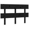 Headboard in Black 124 x 3 x 81 cm Solid Pine Wood