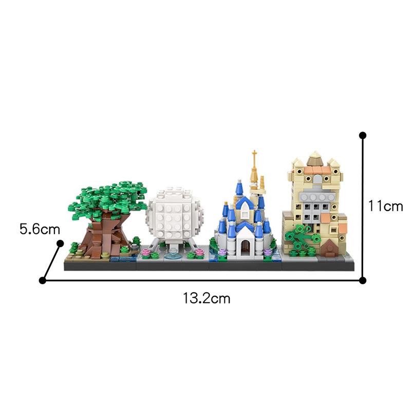Famous Movies Skyline Architecture Building Block Kit Skyline Buildings Back To the Future Fairy Tale Magic Castle House Toys