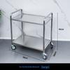 Three-tier Stainless Steel Service Cart: Meal, Food, Beverage, and Dish Collection Trolley for Restaurants and Hotels.