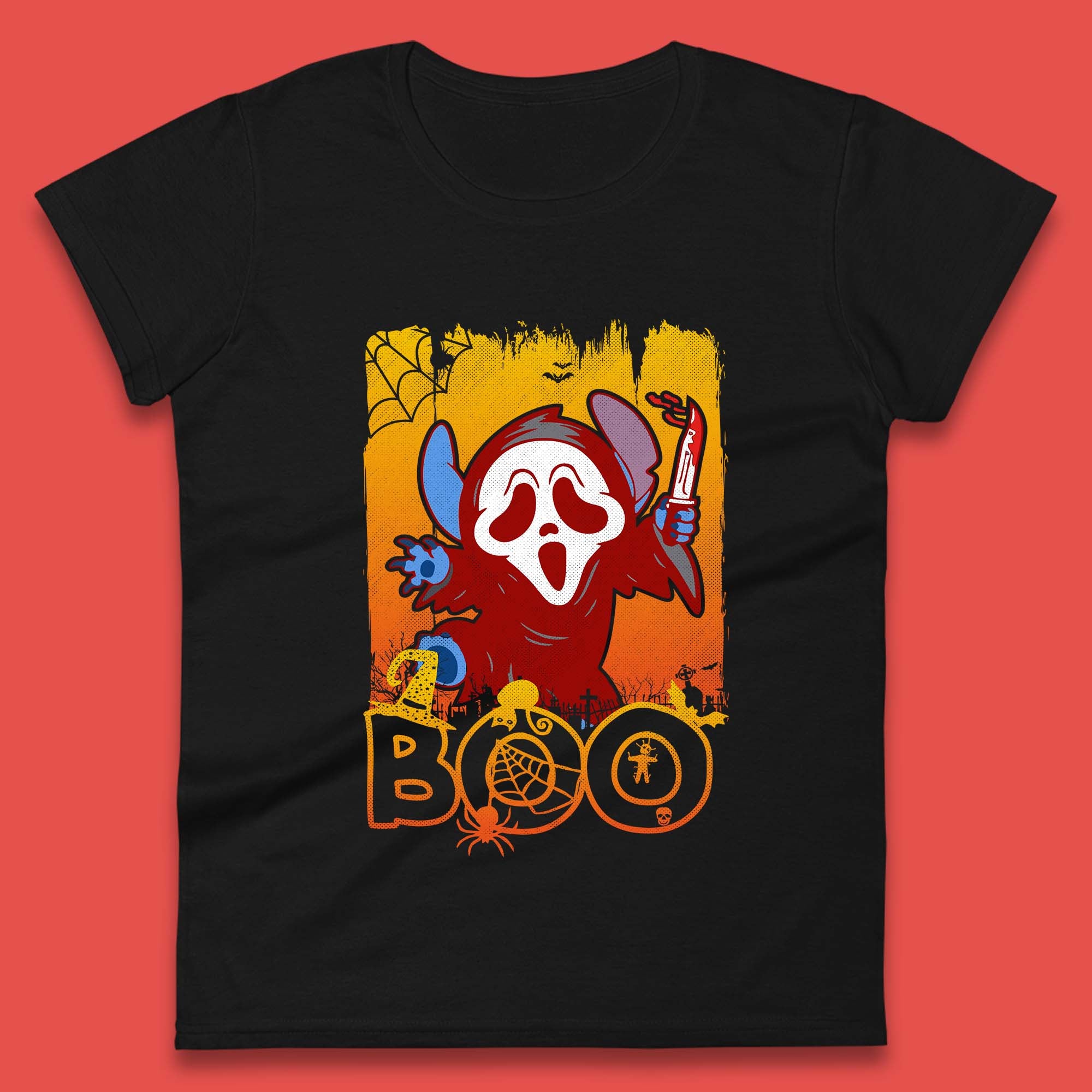 Stitch Scream Ghostface Disney Halloween Horror Movie Disney Lilo & Stitch Womens Tee T Shirt Mens Tops Unisex Top 3XL