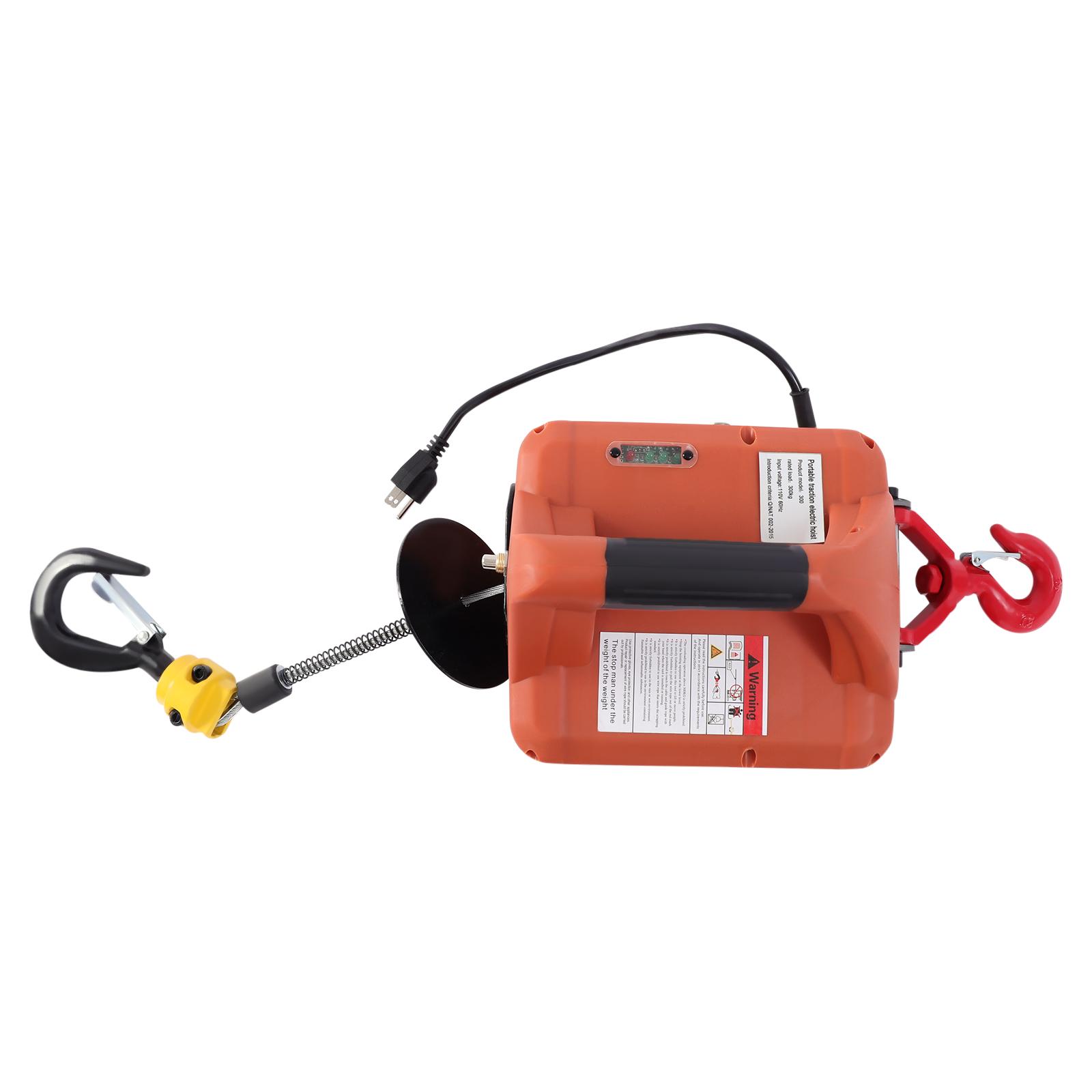Paranco Elettrico Wireless 1100lb/500kg 110V Argano Paranco Gru Sollevamento Telecomando arancione